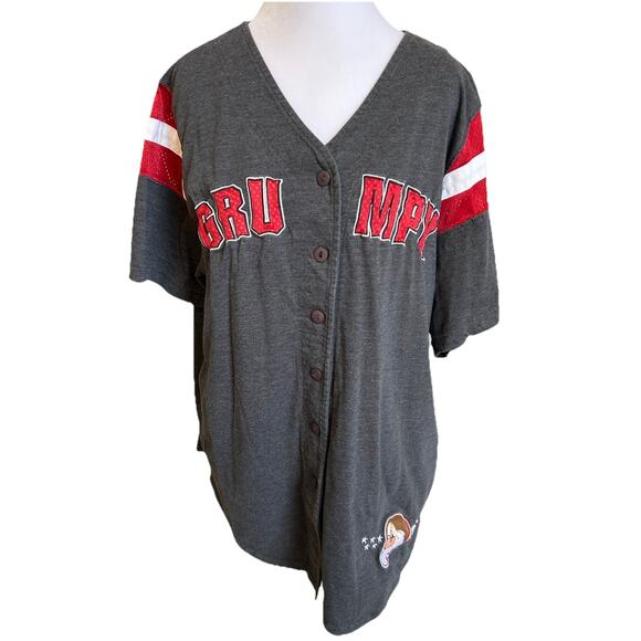 Vintage GRUMPY Baseball Jersey Disney Dwarfs Snow White Womens Plus Size 18/20 - Picture 1 of 13